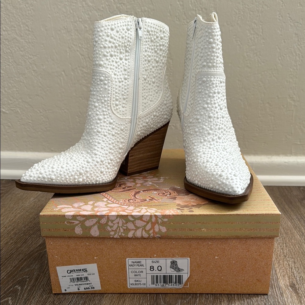 White Studded Women's Boots